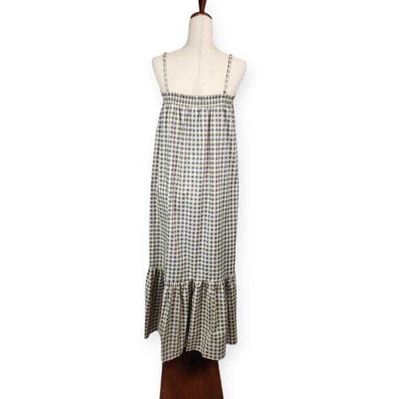 WeWoreWhat Smocked Midi Dress Gingham in Whisper White Women's Size Medium - Picture 3 of 10